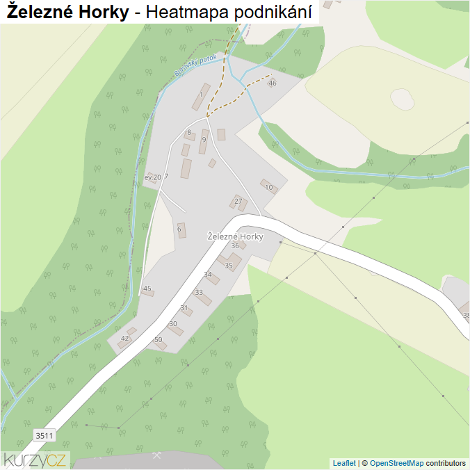 Mapa Železné Horky - Firmy v části obce.