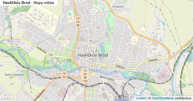 Havlíčkův Brod - mapa města