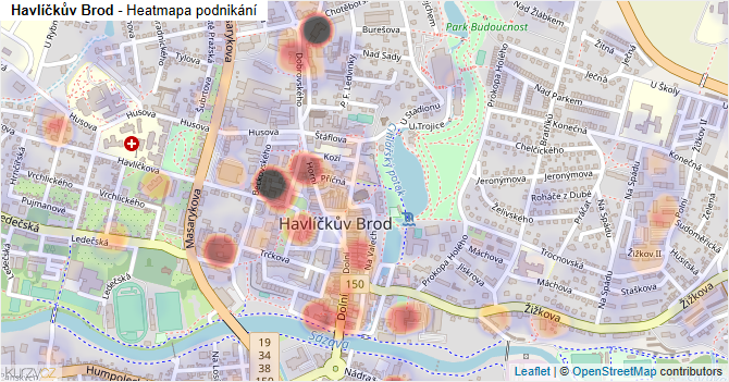 Havlíčkův Brod - mapa podnikání