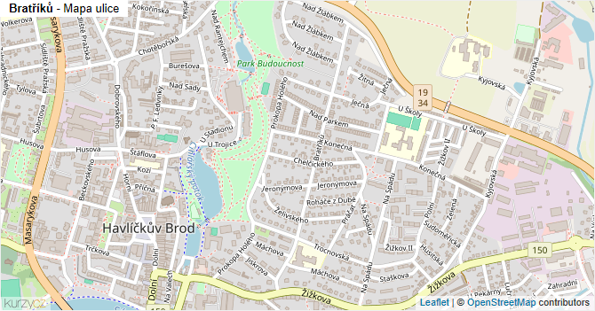Bratříků - mapa ulice