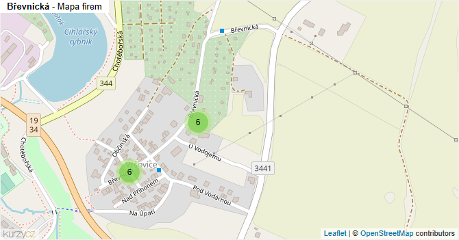 Břevnická - mapa firem