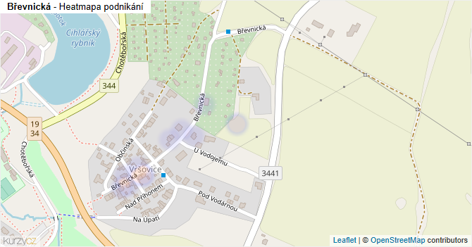 Břevnická - mapa podnikání