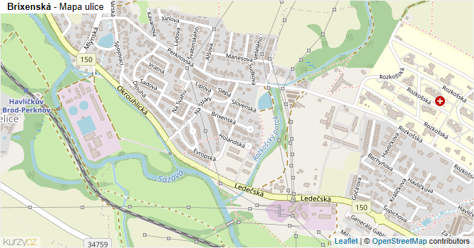Brixenská - mapa ulice