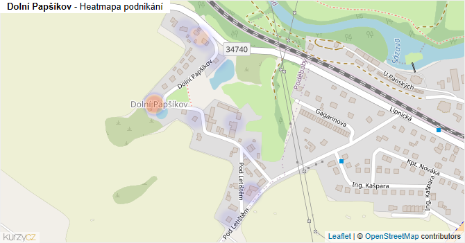 Dolní Papšíkov - mapa podnikání