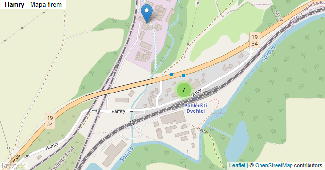 Hamry - mapa firem