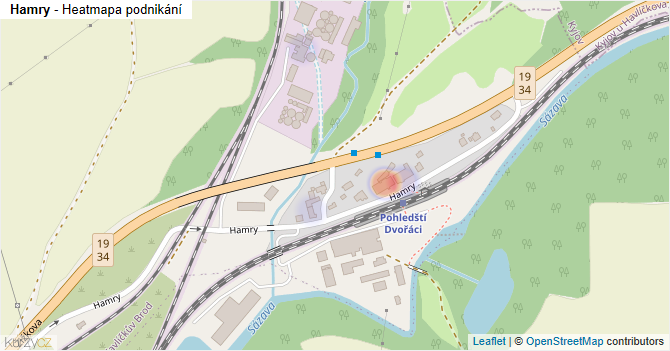 Hamry - mapa podnikání
