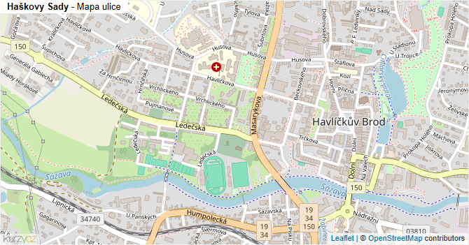 Haškovy Sady - mapa ulice