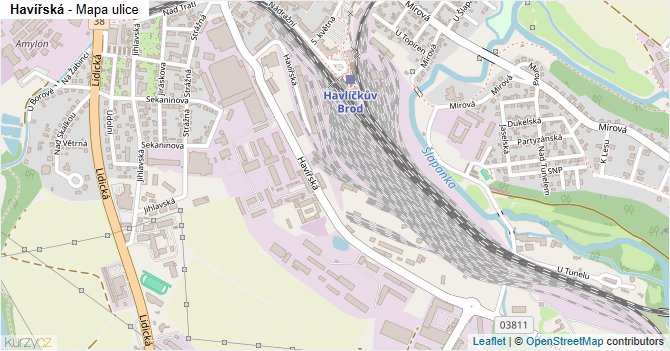 Havířská - mapa ulice