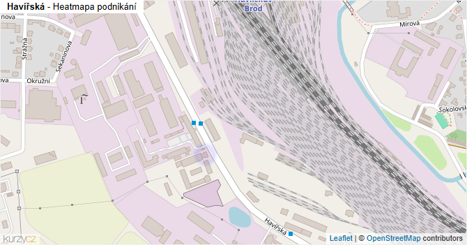 Havířská - mapa podnikání