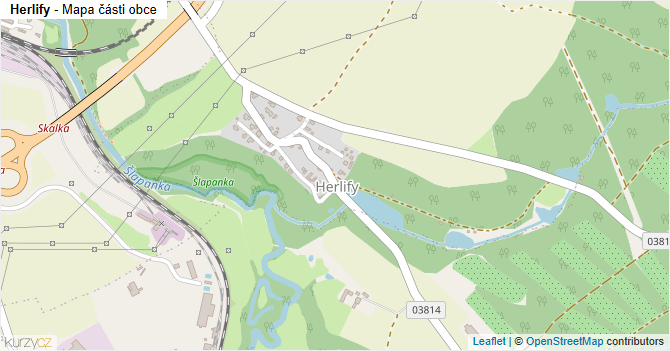 Herlify - mapa části obce