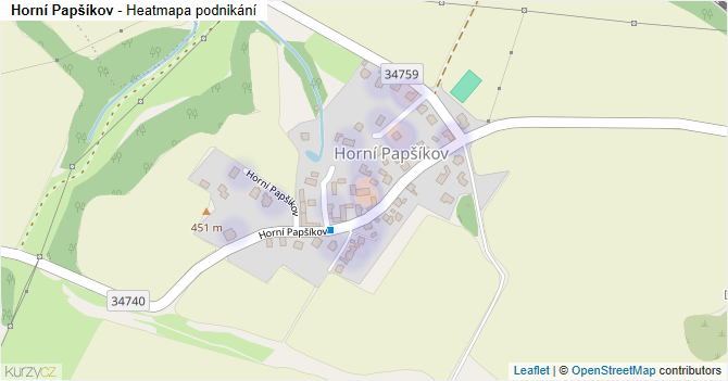 Horní Papšíkov - mapa podnikání
