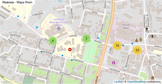 Husova - mapa firem