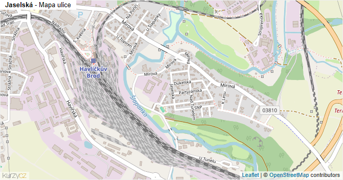 Jaselská - mapa ulice