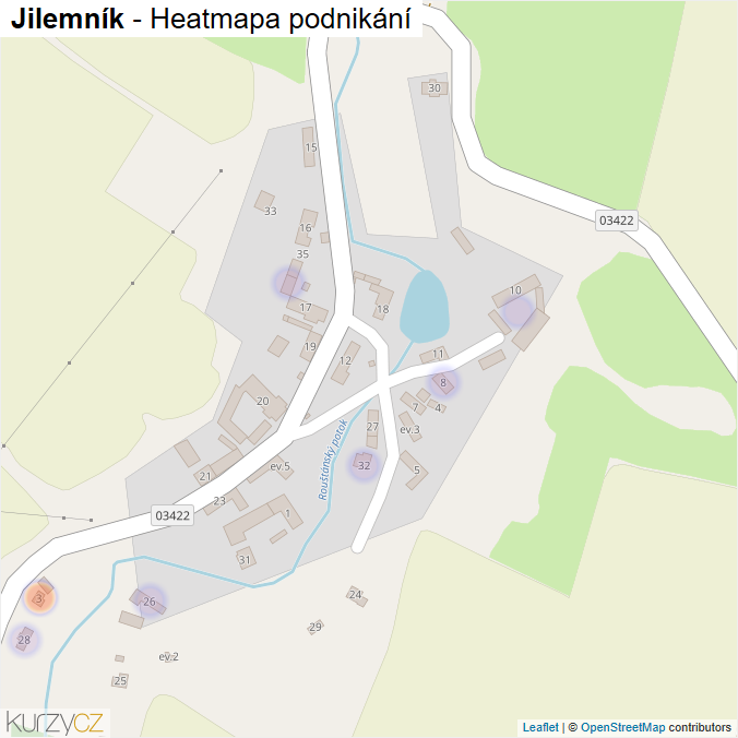Mapa Jilemník - Firmy v části obce.