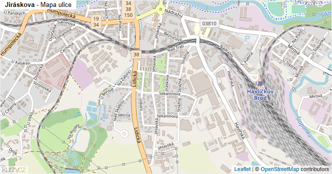Jiráskova - mapa ulice