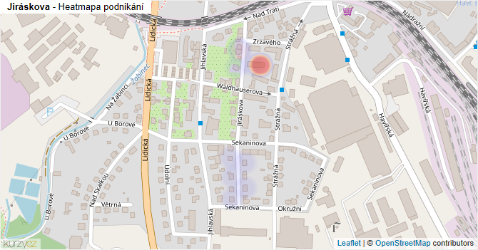Jiráskova - mapa podnikání