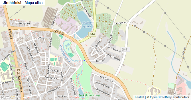 Jirchářská - mapa ulice