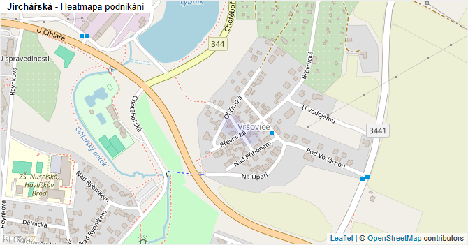 Jirchářská - mapa podnikání
