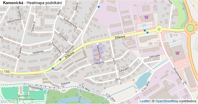 Kamenická - mapa podnikání
