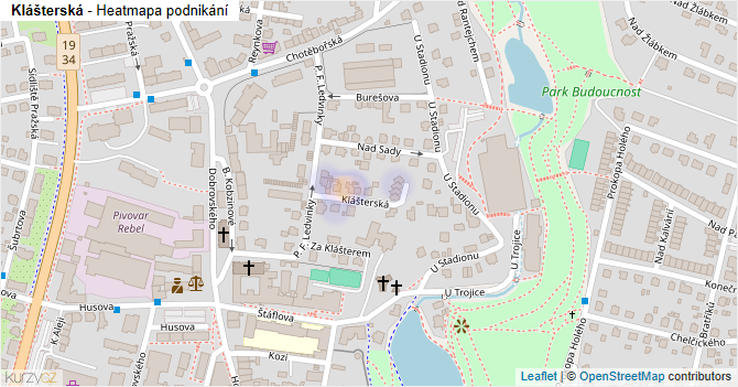Klášterská - mapa podnikání