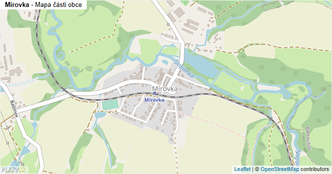 Mírovka - mapa části obce