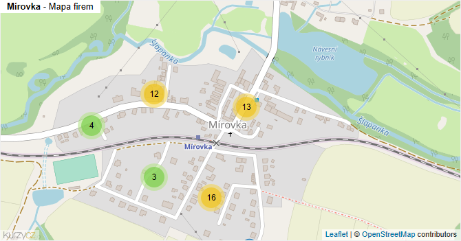 Mírovka - mapa firem