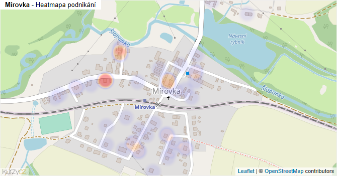 Mírovka - mapa podnikání