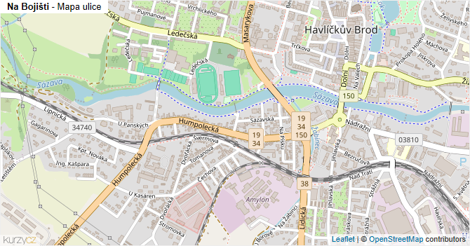 Na Bojišti - mapa ulice