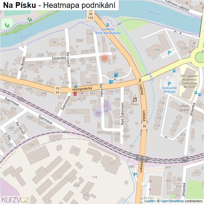 Mapa Na Písku - Firmy v ulici.