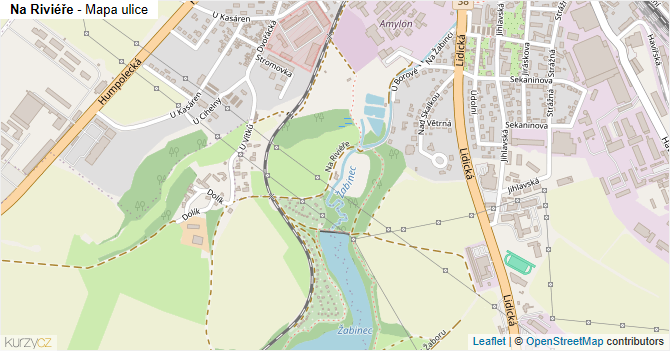 Na Riviéře - mapa ulice