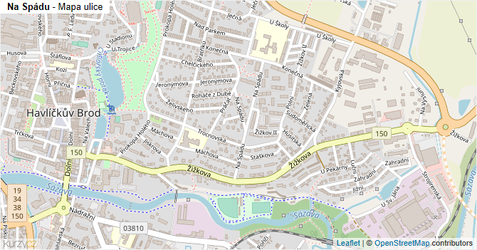 Na Spádu - mapa ulice