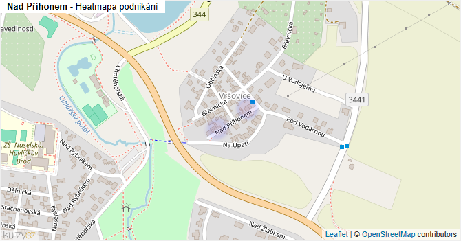 Nad Příhonem - mapa podnikání