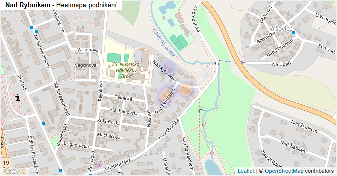 Nad Rybníkem - mapa podnikání