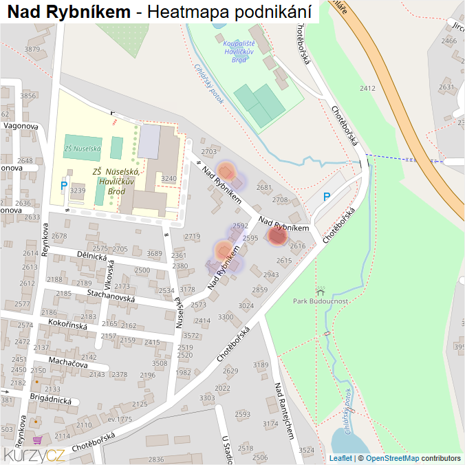 Mapa Nad Rybníkem - Firmy v ulici.