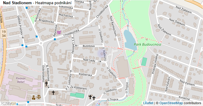 Nad Stadionem - mapa podnikání