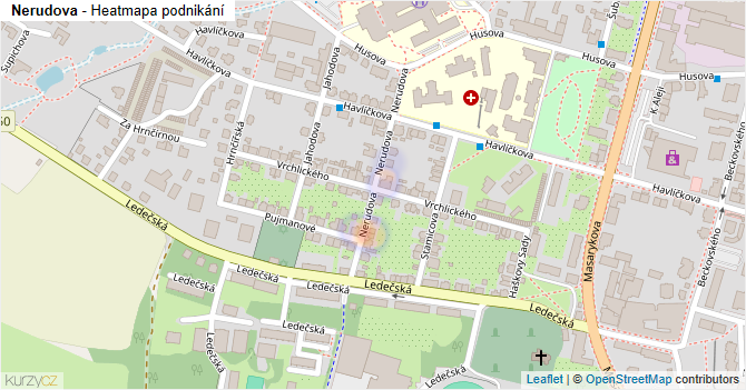 Nerudova - mapa podnikání