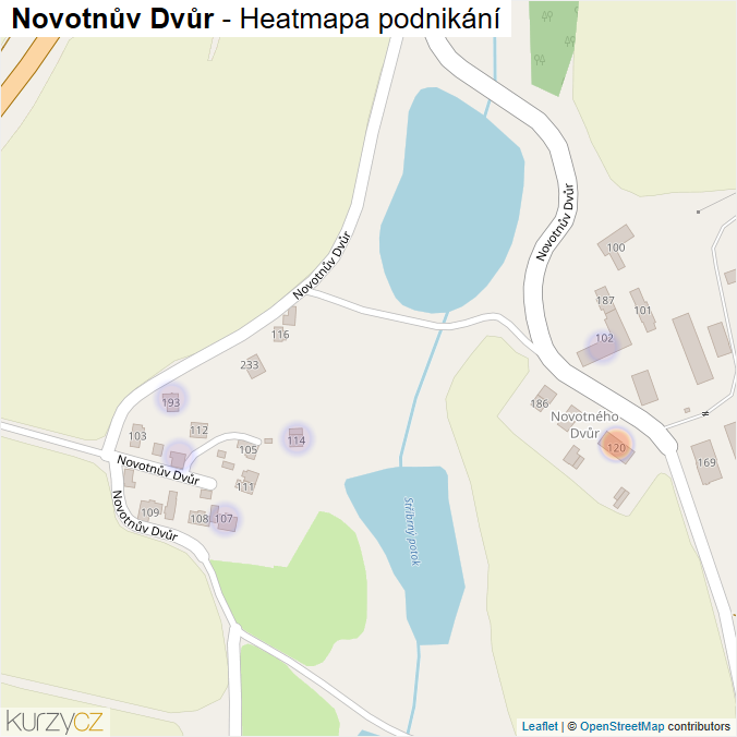 Mapa Novotnův Dvůr - Firmy v ulici.