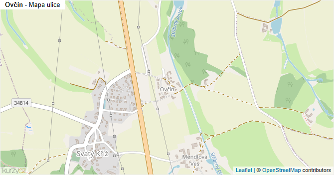 Ovčín - mapa ulice