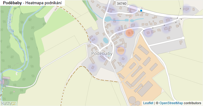 Poděbaby - mapa podnikání