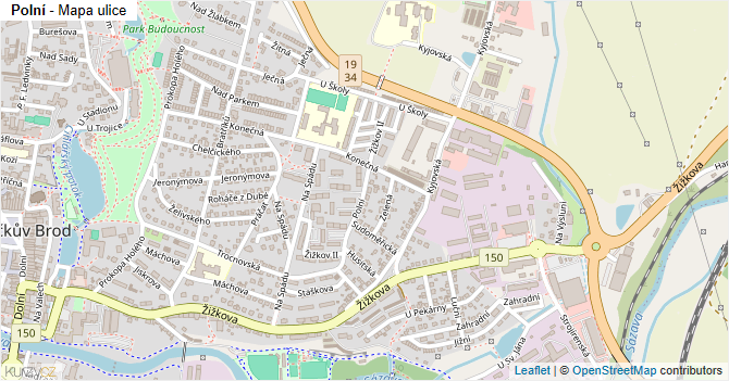 Polní - mapa ulice