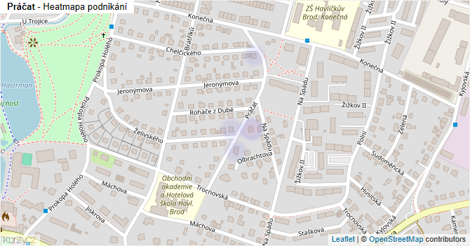Práčat - mapa podnikání