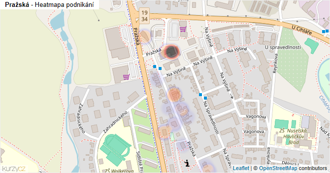 Pražská - mapa podnikání