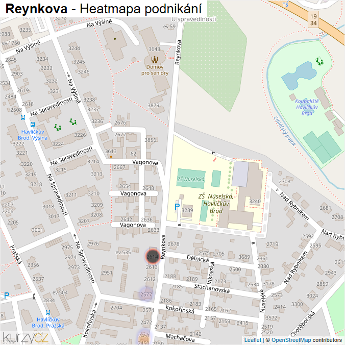 Mapa Reynkova - Firmy v ulici.