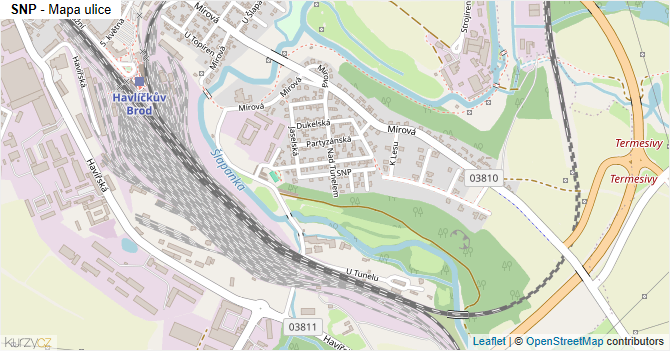SNP - mapa ulice