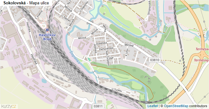 Sokolovská - mapa ulice