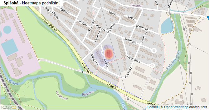 Spišská - mapa podnikání