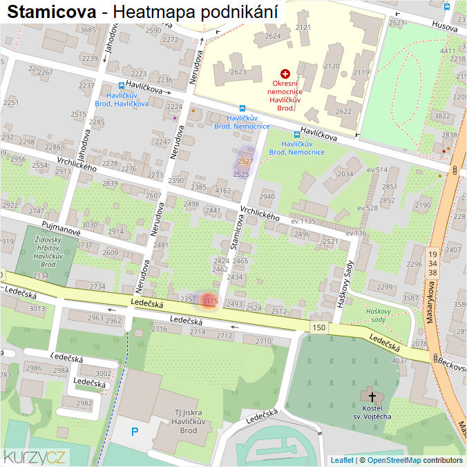 Mapa Stamicova - Firmy v ulici.