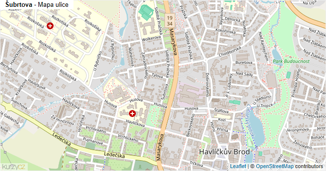 Šubrtova - mapa ulice