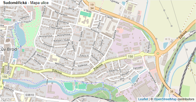 Sudoměřická - mapa ulice
