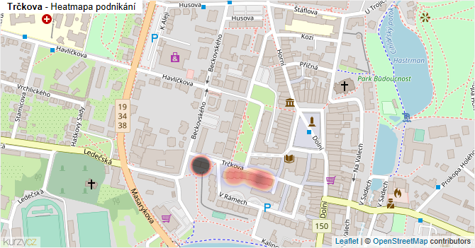 Trčkova - mapa podnikání